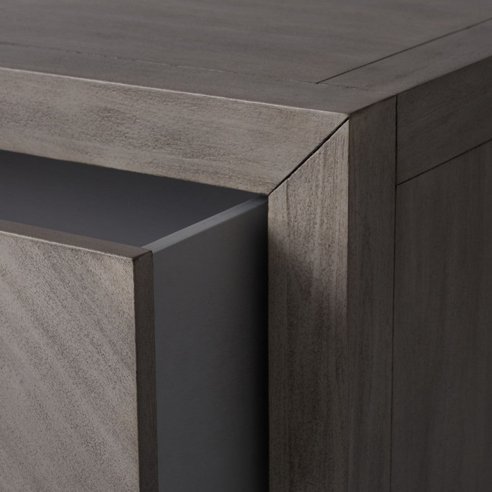 Safavieh Couture Steve 2 Drawer Wood Nightstand, Light Grey