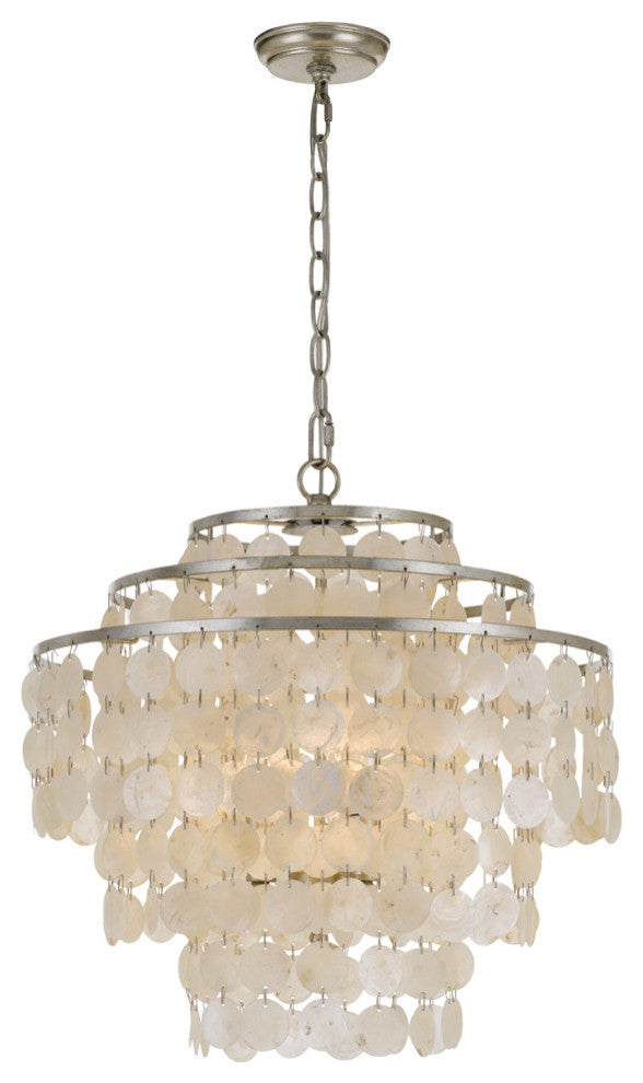 Brielle 4 Light Antique Silver Chandelier