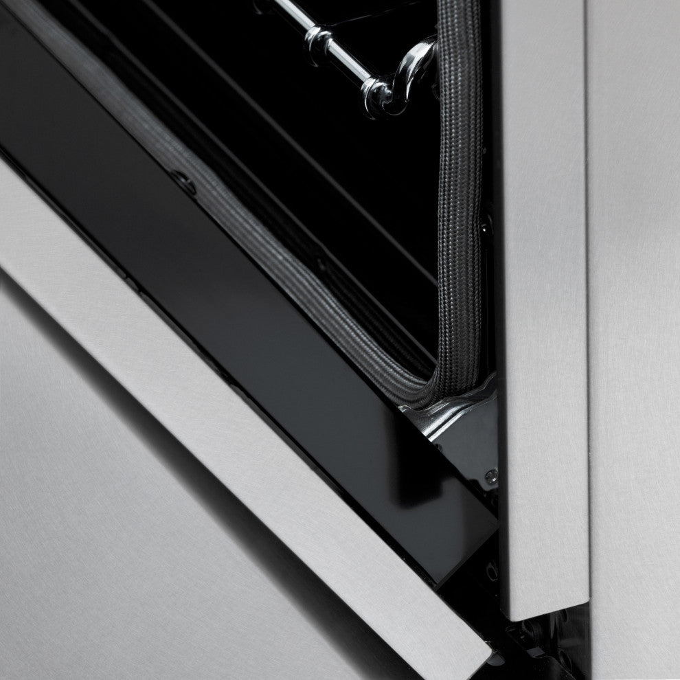 ZLINE 48" Dual Fuel Range, DuraSnow With Gold Accents RASZ-SN-48-G