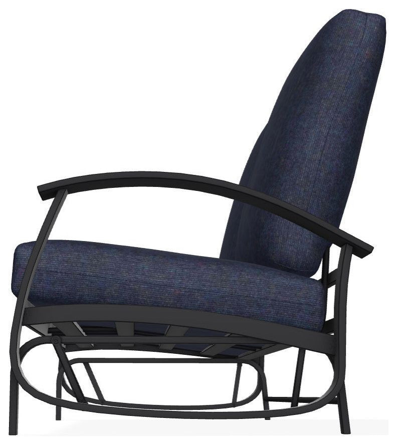 Belle Isle Cushion Deep Seating 2-Seat Glider, Indigo/Black