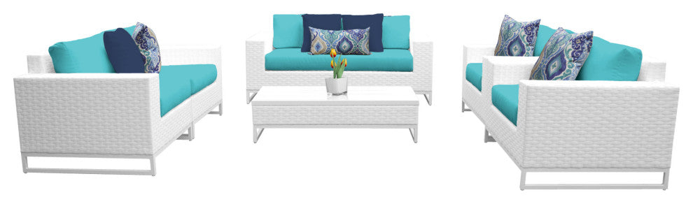 Miami 7 Piece Outdoor Wicker Patio Furniture Set 07c