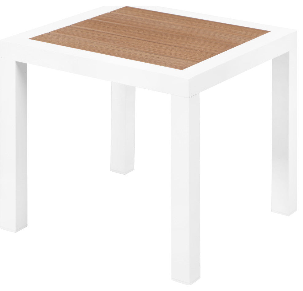 Nizuc Outdoor Patio Aluminum End Table, Brown