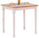 Benzara BM172189 Square Wooden Dining Table, Natural Brown And White