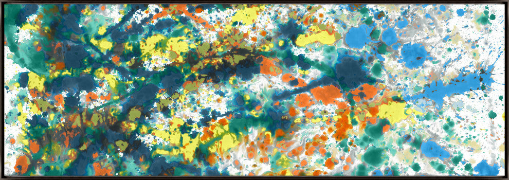 70x24 Smile Again II, Framed Artwork, Espresso