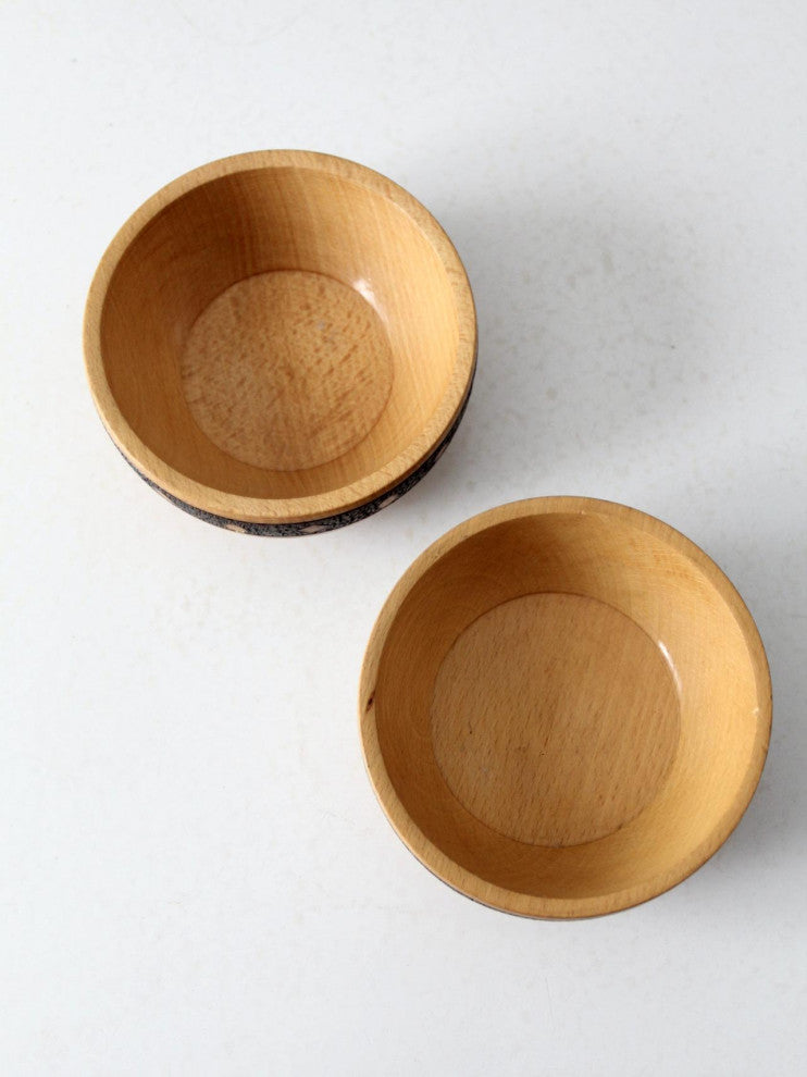 Consigned, Vintage Wooden Bowls Pair