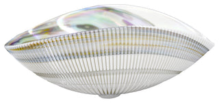 Amalfi Murano Glass Bathroom Sink, White Abalone