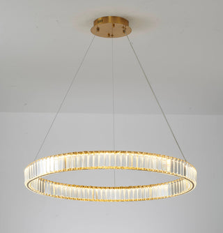 Clear Crystal Halo Chandelier With Gold Hardware