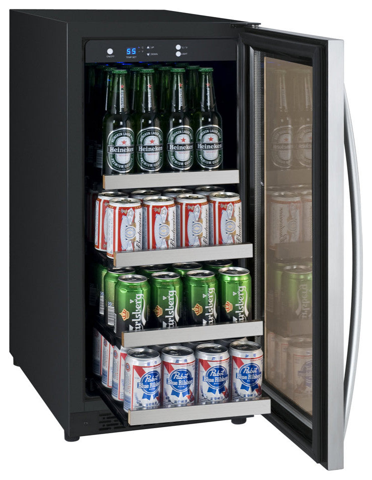 Wine Cooler: 15" FlexCount II Tru-Vino Stainless Steel Beverage Center