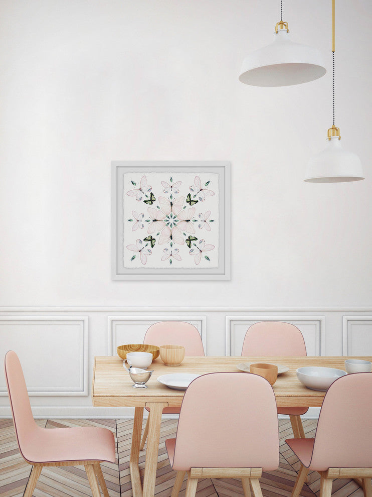 "Pink Extensions" Framed Painting Print, 12"x12"