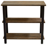 Pomona 31"H 2-Shelf Metal and Solid Wood Under-Window Bookcase