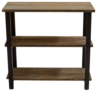 Pomona 31"H 2-Shelf Metal and Solid Wood Under-Window Bookcase