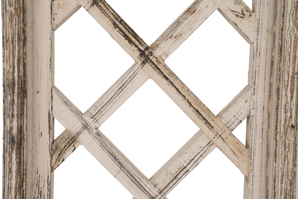 Old Creek Decorative Window Farmhouse Wall Decor, 12"x48", Vintage White