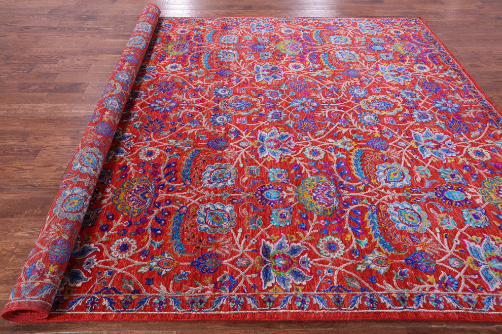 Persian Handmade Wool & Silk Rug 8' 11" X 11' 11" - Q14921