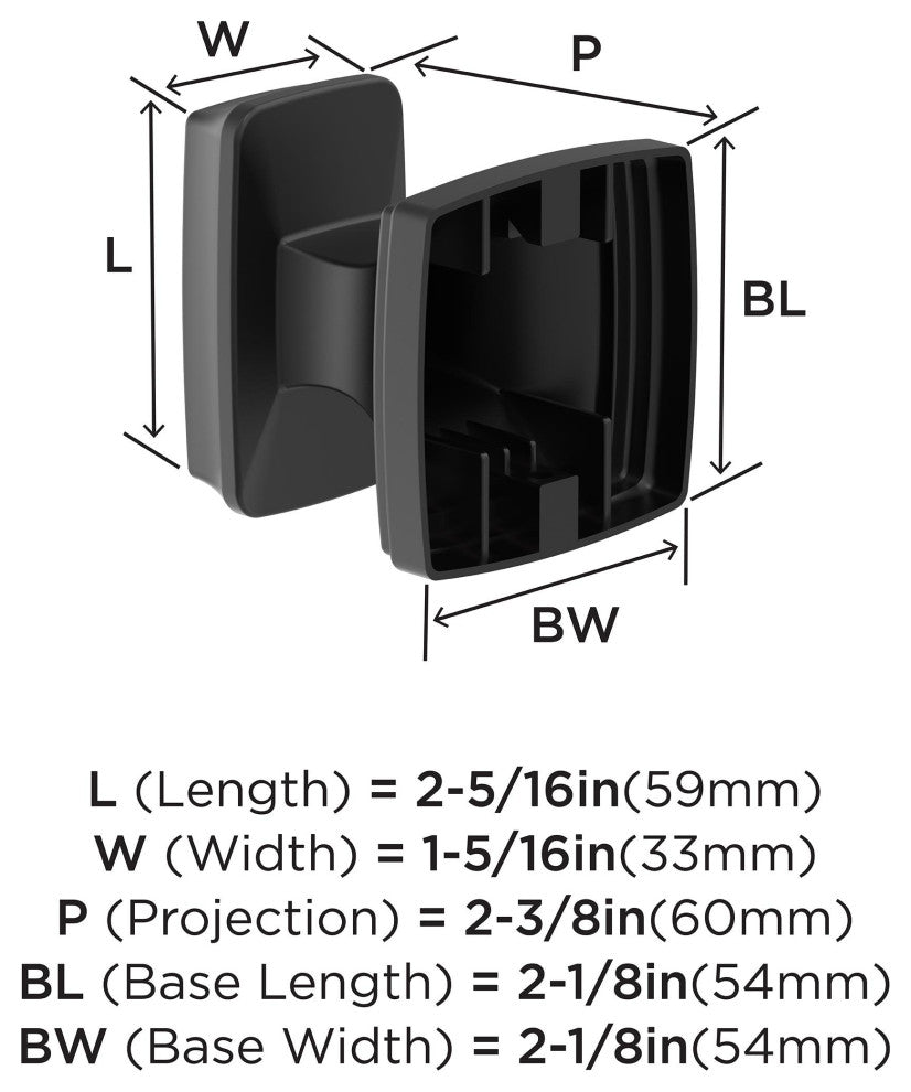 Revitalize Traditional Single Robe Hook, Matte Black