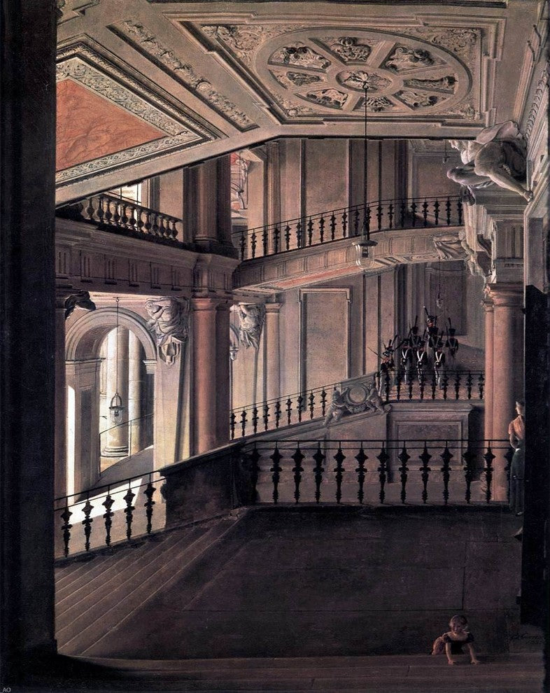Eduard Gaertner Staircase in the Berlin Palace Wall Decal