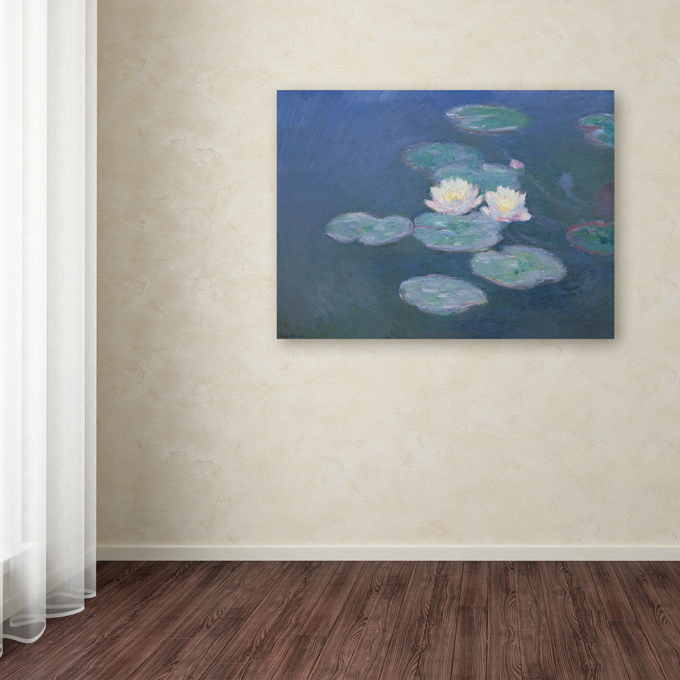 'Waterlilies Evening' Canvas Art by Claude Monet