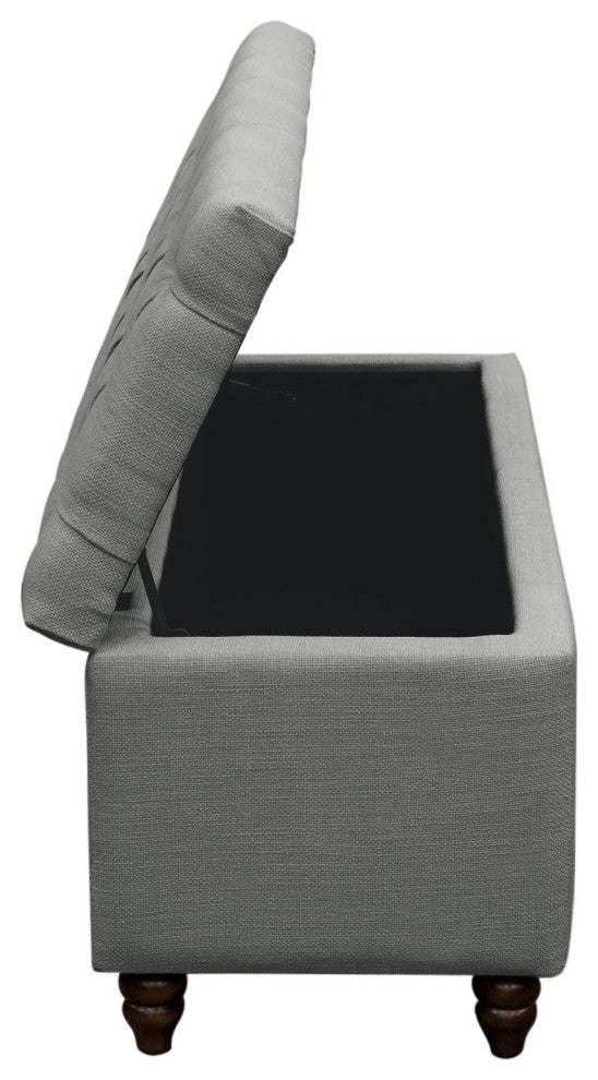 Park Ave Tufted Storage Trunk, Gray