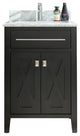 Wimbledon, 24" Espresso Cabinet With White Carrara Marble Countertop