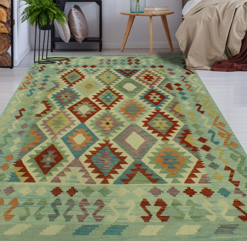 Sangat Kilim Tasleem Lt. Green Rug