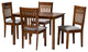 Marsala Modern Collection, Gray/Walnut Brown, 5-Piece Dining Set