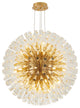 30 Light Chandelier With Gold Frame And Clear Crystal Accents, Brass