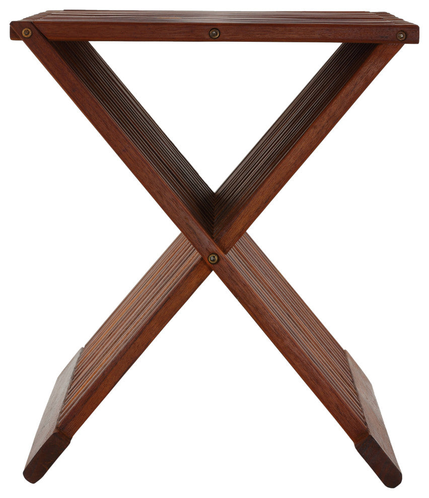 Felipa Folding Teak Accent Stool, 23"