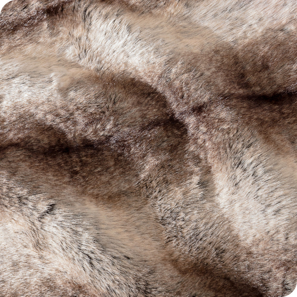 Faux Fur Blanket Ultra-Soft, Cozy, Neutral Hombre Stripe, Oversized, 60"x80"