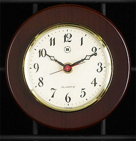 Brass Quartz Clock on Cherry Wood