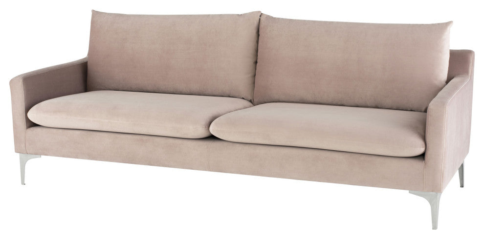 Anders Blush Fabric Triple Seat Sofa, HGSC440