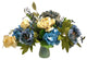 Spring All Season Floral Arrangement Blue Ivory Peony Hydrangea 22x16