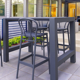 Vegas Victor 5-Piece Bar Set With 39"-55" Extendable Dark Gray