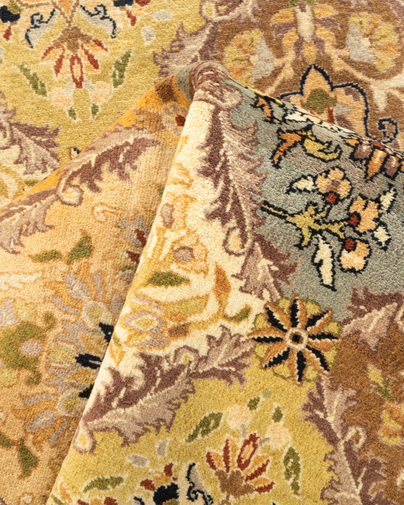 Sangli, One-of-a-Kind Hand-Knotted Area Rug Yellow, 8'1"x8'1"