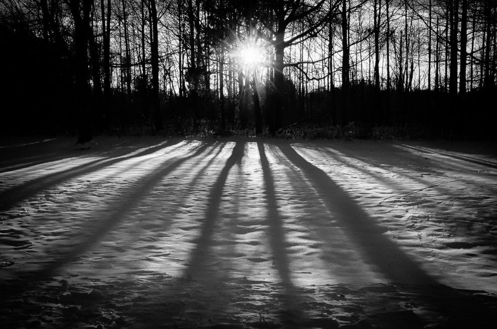 Primitive Wall Decor: Black & White Canvas Photo Print Winter Shadows, 16" X 20"