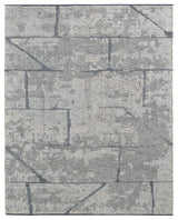 Weave & Wander Rheed Wool Rug, Light Gray/Brown, 5ft-6in x 8ft-6in Rug