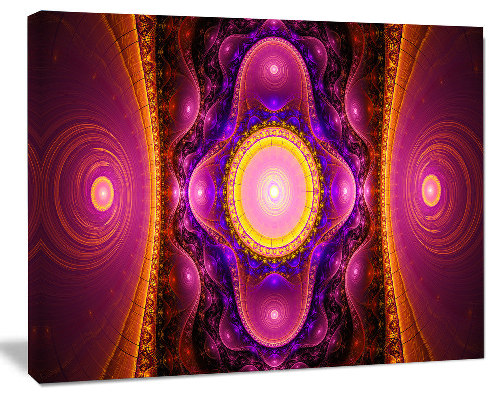Pink Cryptical Fractal Design, Abstract Wall Art Canvas, 20x12
