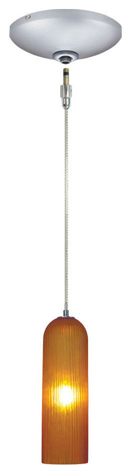 Light Low Voltage Pendant And Canopy Kit, Amber Bronze, Amber Satin Nickel