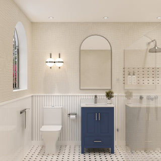 Rooh Bathroom Vanity, Navy Blue, 24", Vanity, Countertop, Sink