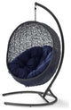 Swing Lounge Chair, Sunbrella, Black Navy Blue, Modern, Outdoor Patio Bistro