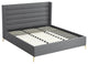 Inspired Home Alessio Bed, Upholstered,  Linen, Gray, King
