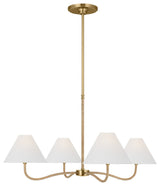 Burnished Brass Four Light Chandelier from the Laguna Collection