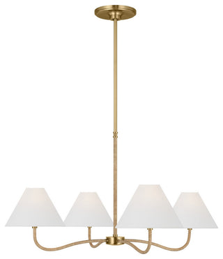 Burnished Brass Four Light Chandelier from the Laguna Collection