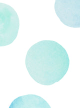 Watercolor Dots Vinyl Wall Stickers, Mint Blue