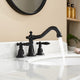 Corella Widespread Bathroom Basin Sink Faucet, Matte Black