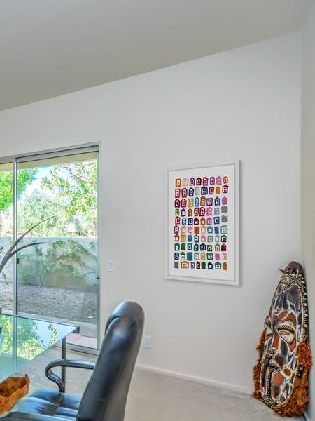 "Rainbow Homes" Framed Painting Print, 20"x30"