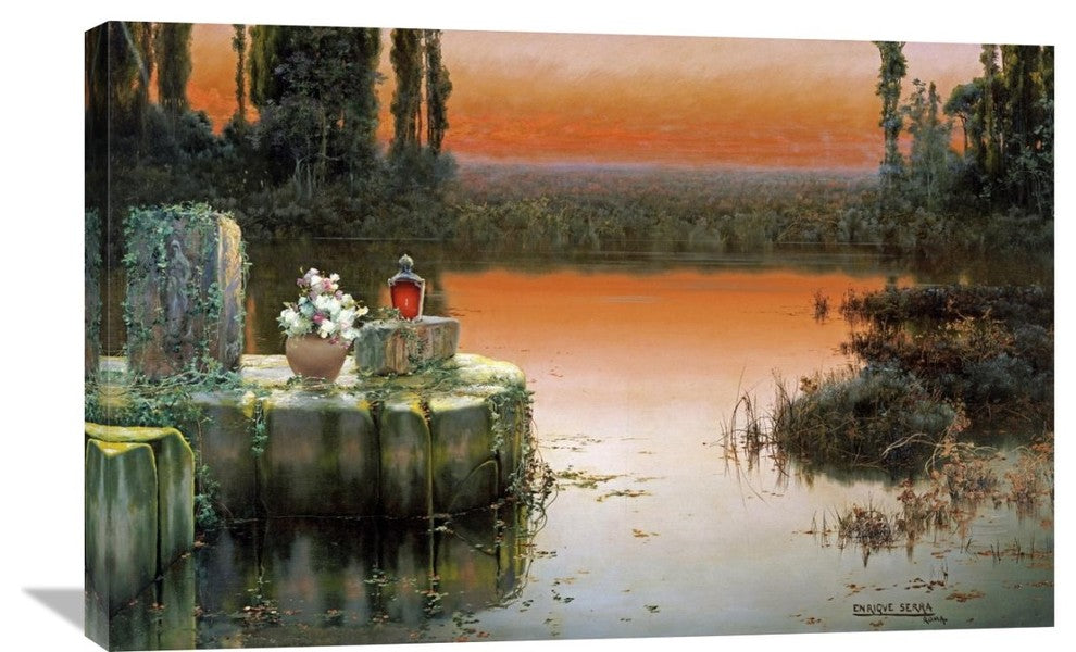"Flooded Ruins at Sunset" Artwork, 36" x 23"