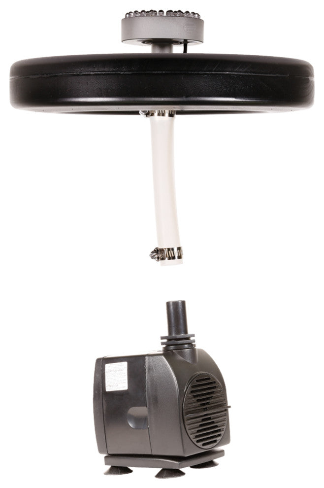 398 GPH Pump 48 LED Light Floating Spray Fountain, Black