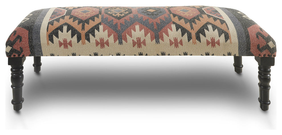 Colorful Southwestern Indoor Bench, 47" Length