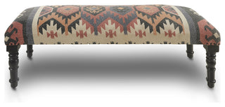 Colorful Southwestern Indoor Bench, 47" Length