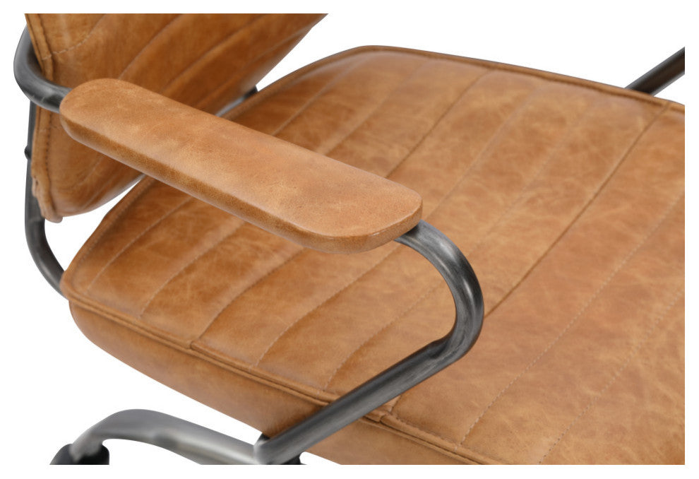Industrial Executive Swivel Office Chair Cognac - Orange