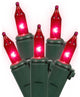 Vickerman W4G0508 50 Pink Mini-Light On Green Wire, 16' Christmas Light Strand